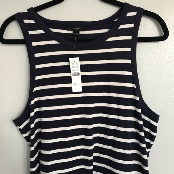 J Crew Nautical Striped Knit Cutaway Mini Dress NWT Large - Picture 5 of 8